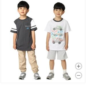 NWT KIDS HEADQUARTERS 4 PIECE SHORT SLEEVE T-SHIRT, SHORTS AND PANTS SET W/ CARS